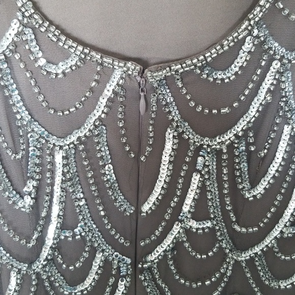 Pisarro Nights Beaded Seqiun Mesh Sheath Dress - Picture 3 of 8
